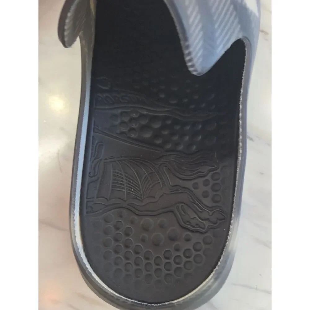 Burberry Black and Cream Plaid Slip-On Loafers